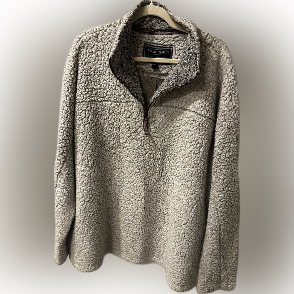 True Grit Sherpa Fleece Pullover - Gray XXL